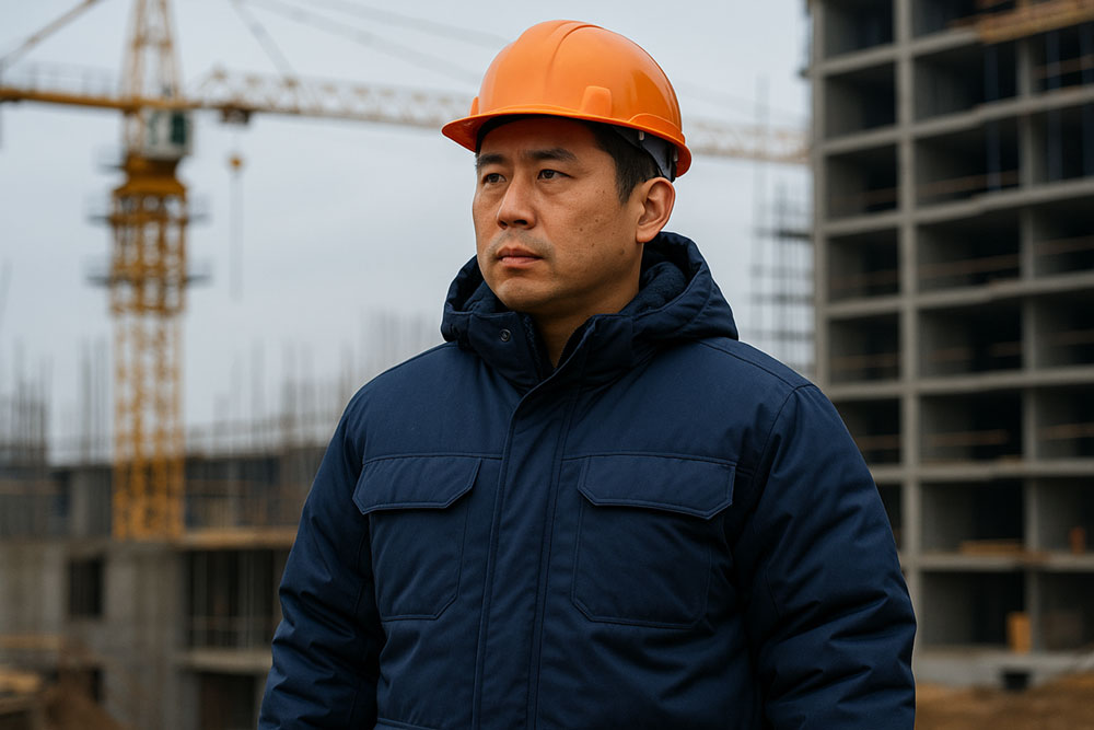 施工現場秋冬防寒工作服實拍 - 大連思戴爾服飾