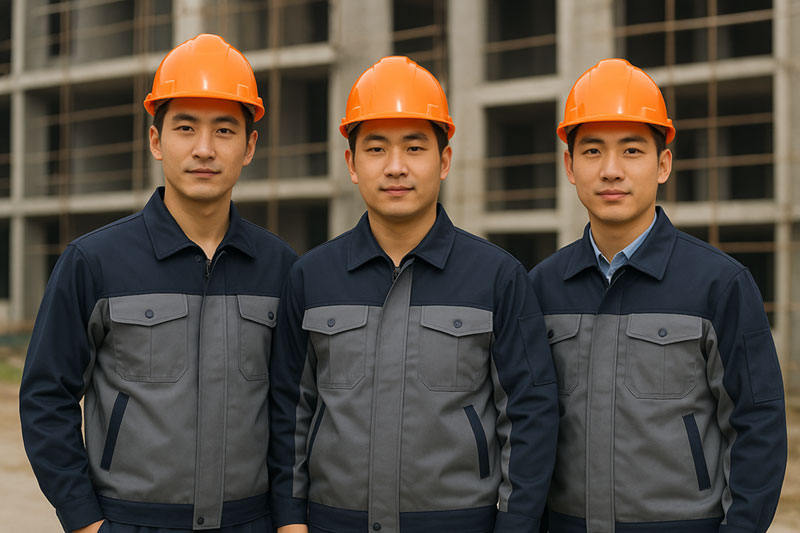 施工團(tuán)隊(duì)秋冬工裝合影 - 大連思戴爾服飾